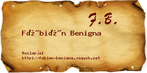 Fábián Benigna névjegykártya